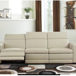 Texline 3 Pc. Modular Reclining Sofa-Leather-Sleek & Sophisticated! 