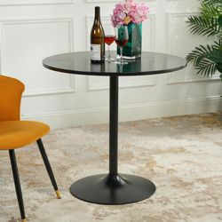 Clift Round Dining Table with Metal Base – Compact & Stylish Design