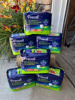 BRAND NEW “PREVAIL” UNDERWEAR EXTRA ABSORBENT SIZE (MEDIUM 34”- 46”) 20CT