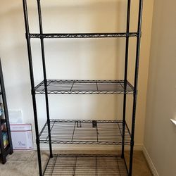 5 Tier Black Wire Adjustable Shelf For Storage