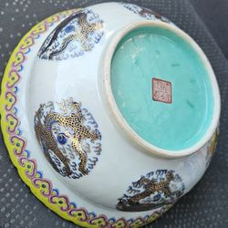 Chinese dragon bowls with signature?