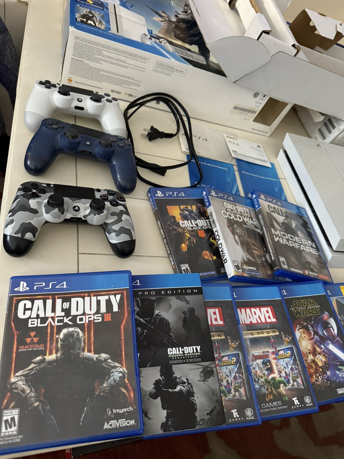 PS4 Bundle Console With 12 Games 500 GB System Destiny Edition White (COD, LEGO)