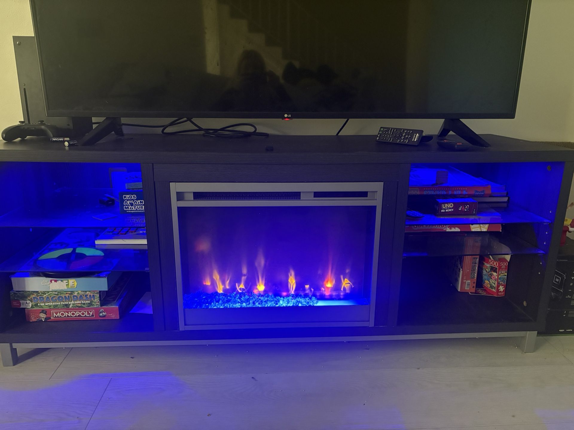 Tv Stand With Fireplace And Led Lights