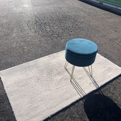 Small Velvet Ottoman with Storage