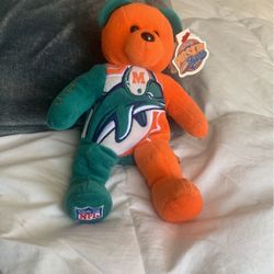 *Rare* Miami Dolphins Beanie Bear ~ Team Pigskin Bears Authentic