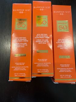 3 Hampton Sun Mineral 50 age-defying SPF 50 sunscreen.