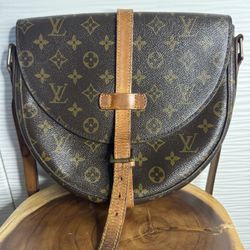 Louis Vuitton Chantilly Crossbody Bag Brown Canvas/Leather Vintage