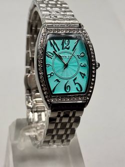 Invicta Women's Tonneau Watch Teal Dial Crystal Bezel