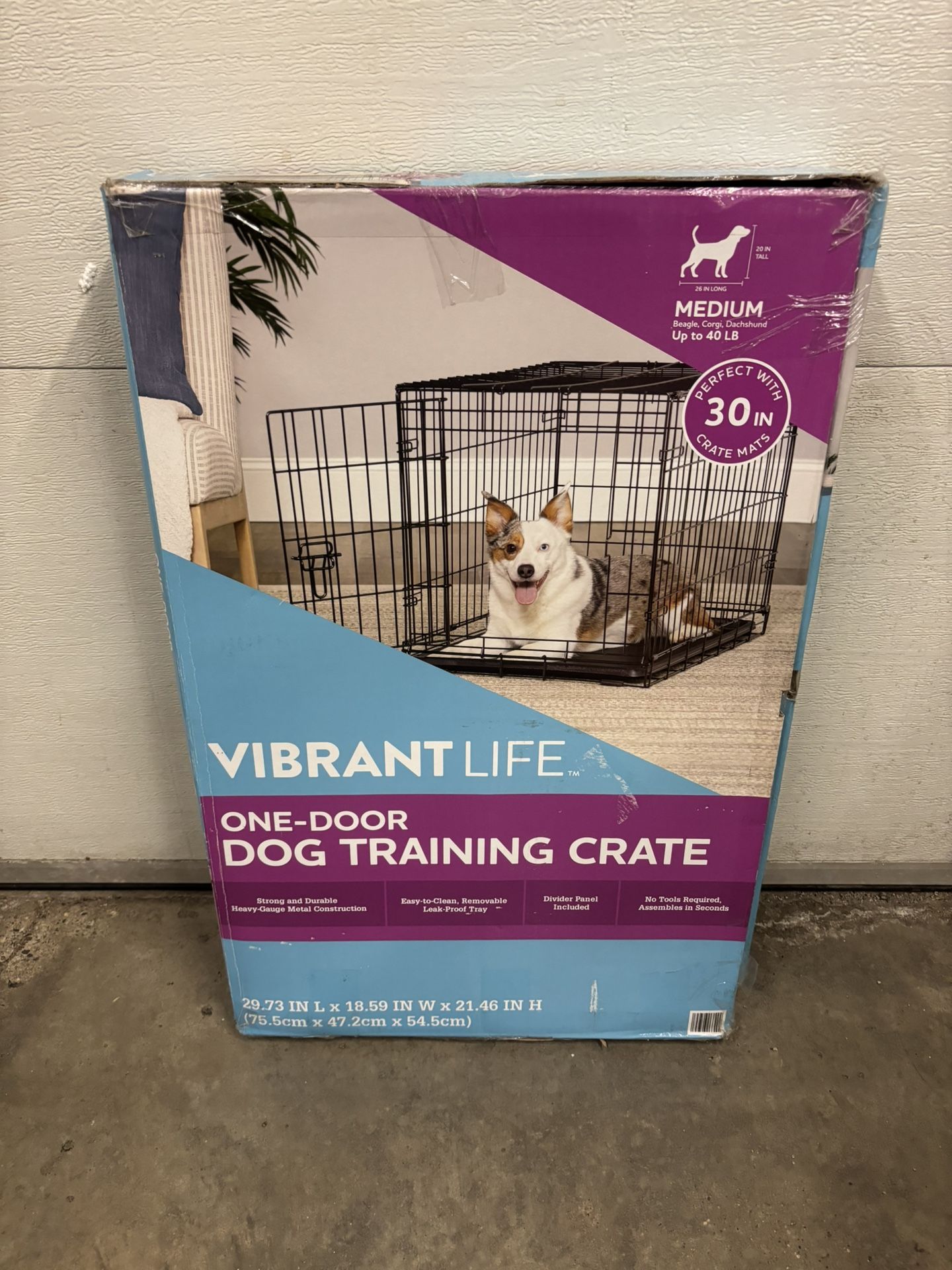 One-Door Medium Dog Training Crate