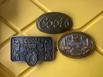 Vintage Coors Chevron Brass Belt Buckles