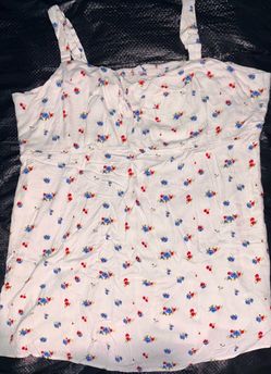 White Floral mini summer dress
