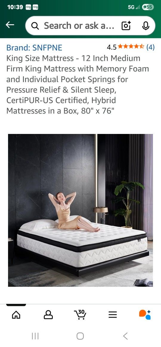 King Size Mattress With Built In Springs