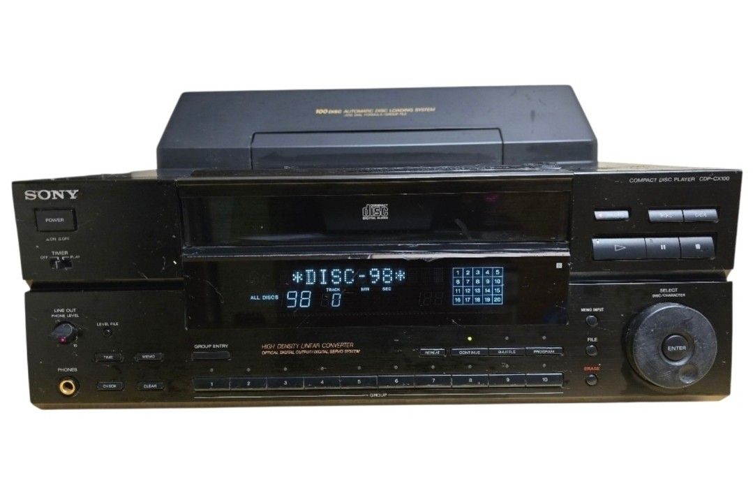 SONY CDP CX100 100 Disc CD Automatic Changer Player No Remote Tested & Working!