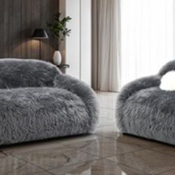 Brand New Grey Super Plush Sofa & Loveseat 