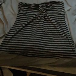 grey and black striped tube top dress