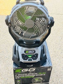EGO 10-in High Velocity Indoor/Outdoor Oscillating Misting Jobsite Fan, Battery Powered