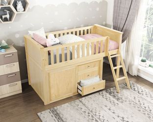 Low Loft Bunk with Dresser