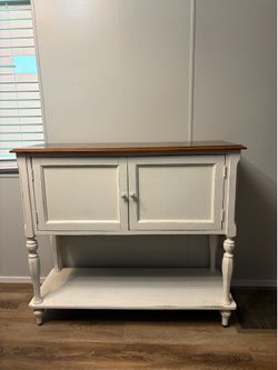 White Farmhouse Wooden Buffet with cabinets