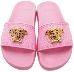 Versace Pink Palazzo Slides (Size 40)