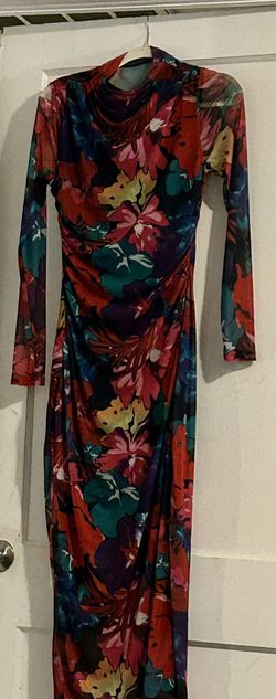 Sheer floral dress with lining