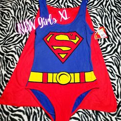 NEW Superman Bodysuit Girls Youth XL