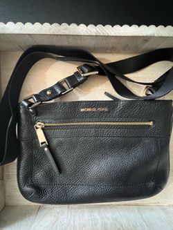 Michael Kros Balck Leather crossbody & Blue Leather Wallet