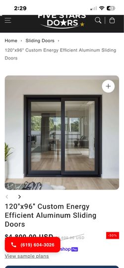 Sliding  glass door with frame
