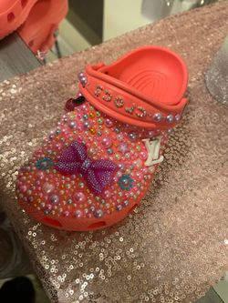 Red sales glitter crocs