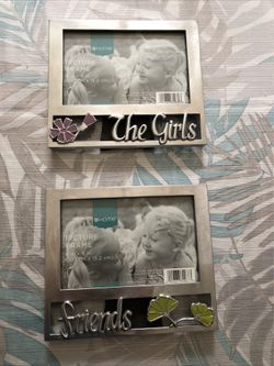 Target Home 2 Silver Picture Frames “Friend & The Girls”, NEW 4” X 6”