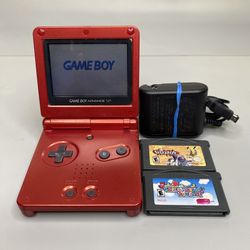 Nintendo Gameboy Advance SP Red Bundle
