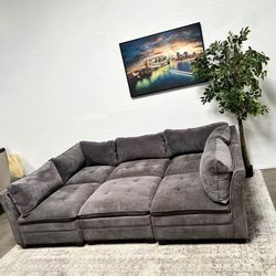 PERFECT SQUARE BRAND NEW GREY SECTIONAL 