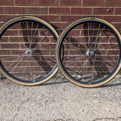 Miche Primato fixed gear wheelset with Ambrosio rims track bike