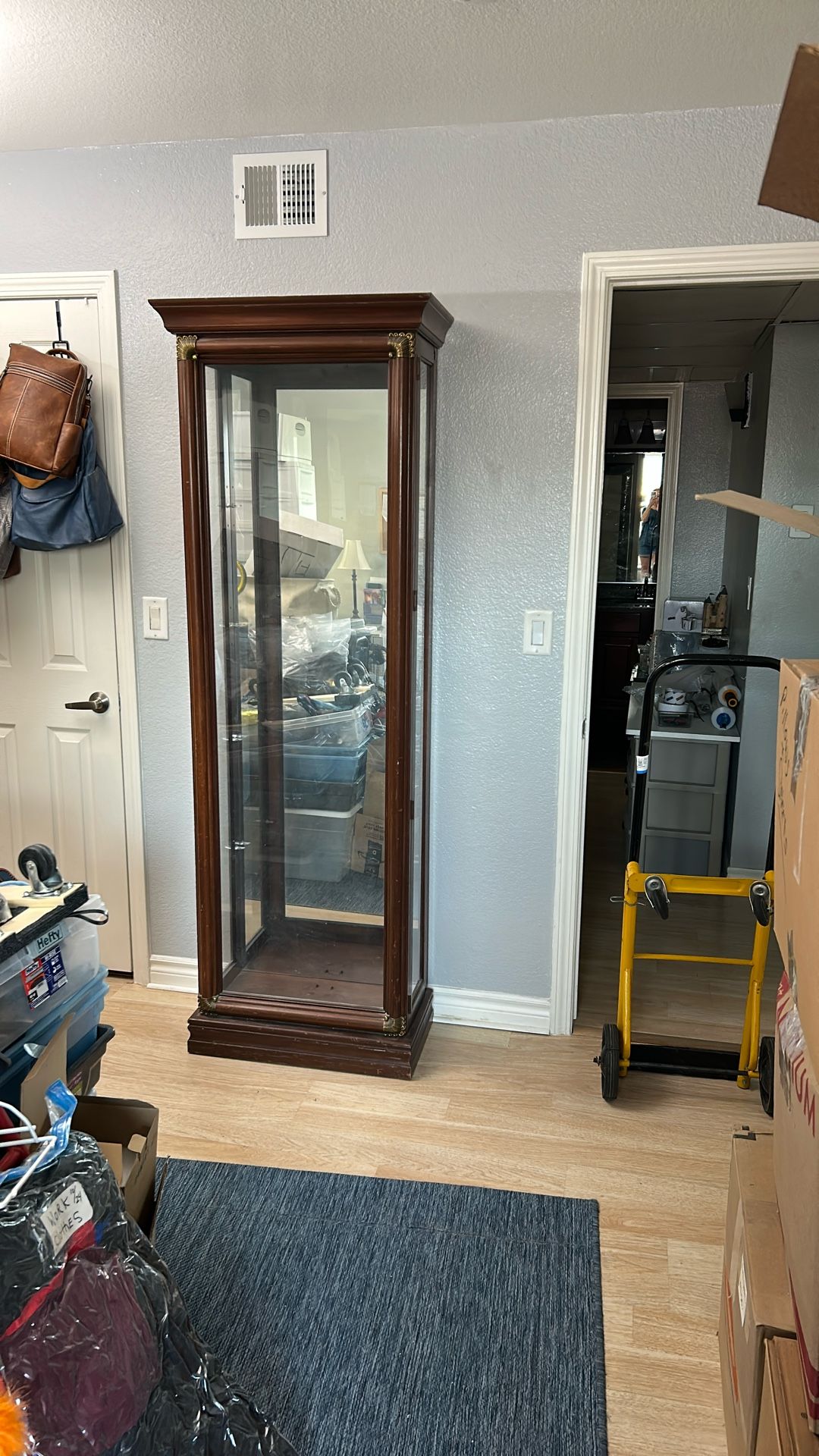 Glass & Wood With Mirrored Back