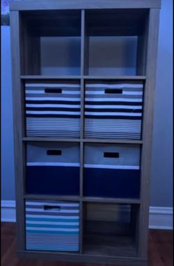 8-Cube Storage Shelf with Fabric Bins