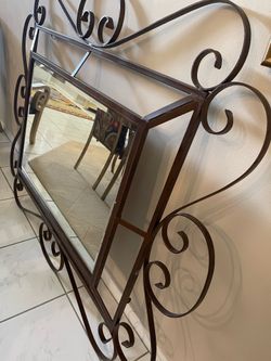 Wrought iron wall mirror 52x62