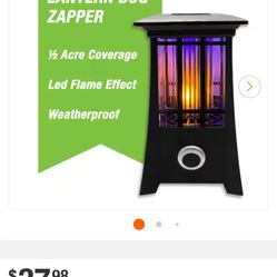 Solar Flame Effect Patio Lantern Bug Zapper 