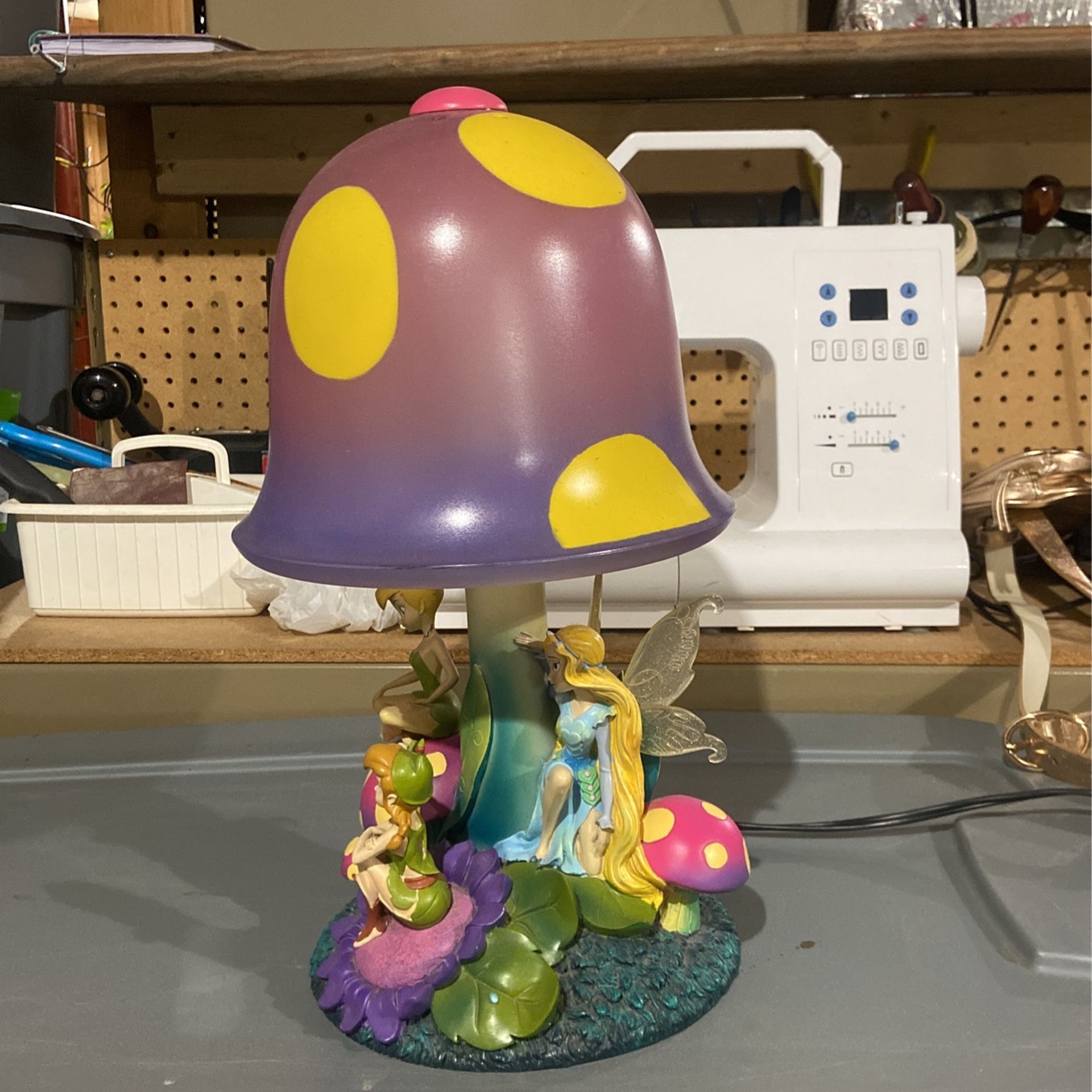 Disney Tinkerball Fairies Mushroom Lamp - Wear/Damage