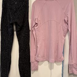 Lululemon Leggings (2) And Pink Top (4), Each $25