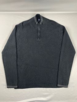 GAP Men's Large Gray Ribbed Half-Zip Sweater Pullover