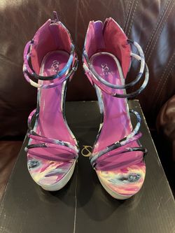 Scene Amnah Multi Blue Heels