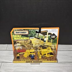 1997 Matchbox Dirt Machines Earth Shapers Motor Grader Bulldozer #32969 NEW Vtg