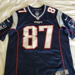 NFL Jersey Navy Blue #87 Gronkowski Patriots' Team,  Men's Size Large, Like New Condition