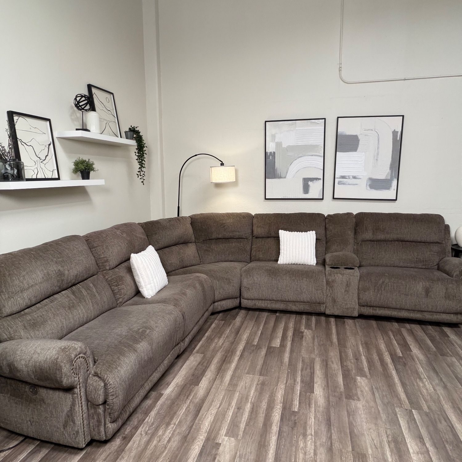 FREE DELIVERY 6 Piece Sectional Couch with Electric Recliners USB Charging