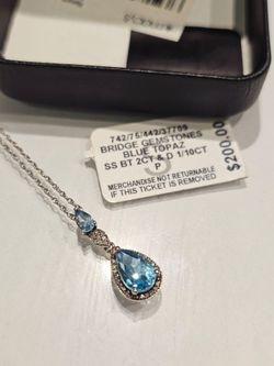 Topaz sterling silver necklace