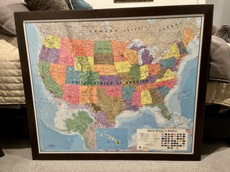  Map Framed 48”x41” United States 