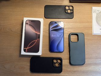 iPhone 16 Pro 512GB Desert Titanium - Cracked Back + 3 Cases