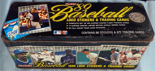 1989 Fleer GLOSSY EMPTY MLB Baseball Card Tin (CONTAINER ONLY) RARE (READ DESC)
