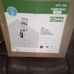 Brand New in Box Christmas Decorations 4FT Silver Thread Snowman Asking $60