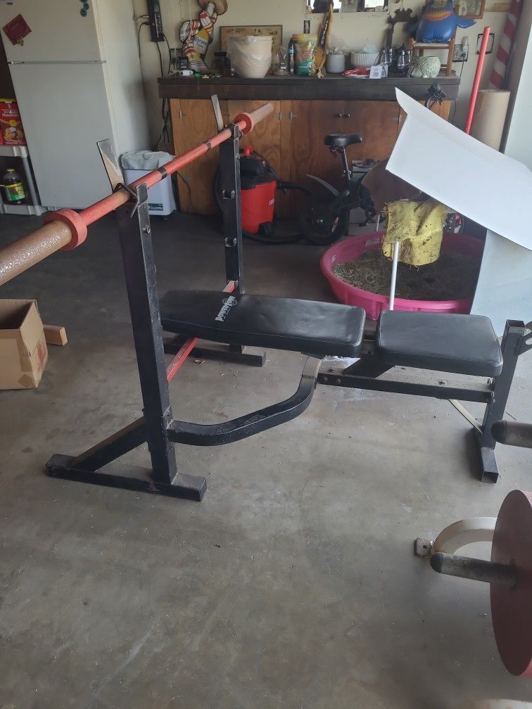 Olympic Style Bench And Weights