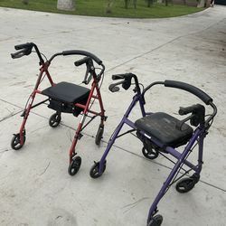 Rollator walkers w/ chair. Walkers